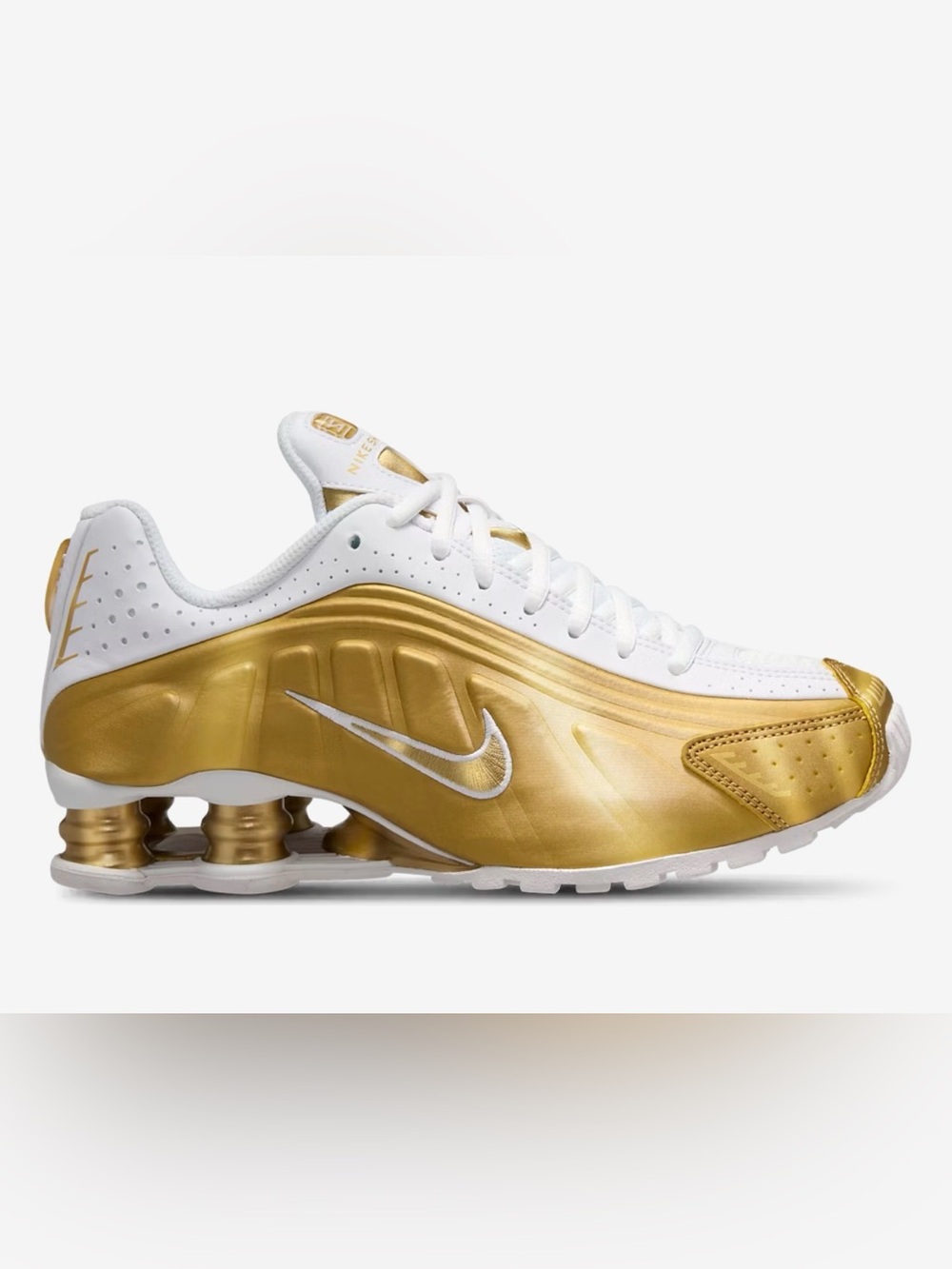 Nike Women’s Shox Running Shoe - White/Metallic Gold
